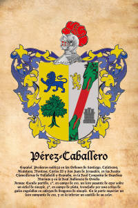 Escudo heráldico del apellido PEREZ CABALLERO