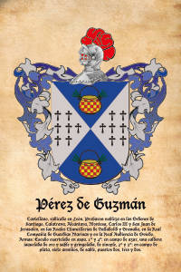 Escudo heráldico del apellido PEREZ DE GUZMAN