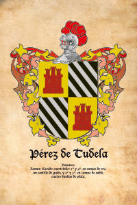 Escudo heráldico del apellido PEREZ DE TUDELA