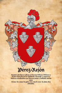 Escudo heráldico del apellido PEREZ REJON