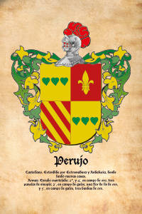 Escudo heráldico del apellido PERUJO