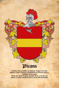 Escudo heráldico del apellido PICANS