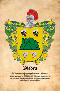 Escudo heráldico del apellido PIEDRA