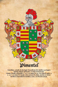 Escudo heráldico del apellido PIMENTEL