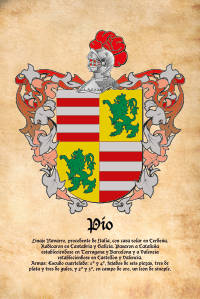 Escudo heráldico del apellido Pio