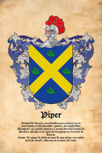 Escudo heráldico del apellido PIPER