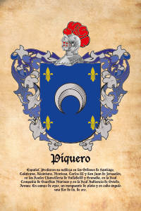 Escudo heráldico del apellido PIQUERO