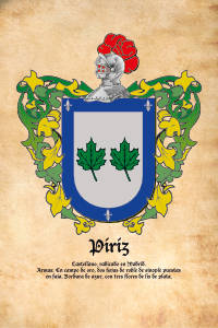 Escudo heráldico del apellido PIRIZ