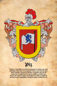 Escudo heráldico del apellido PIZ
