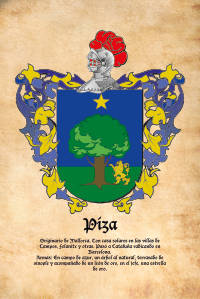 Escudo heráldico del apellido PIZA