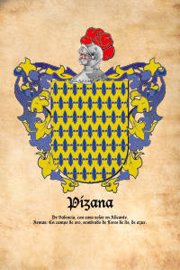 Escudo heráldico del apellido Pizana