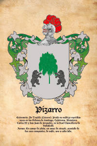 Escudo heráldico del apellido PIZARRO