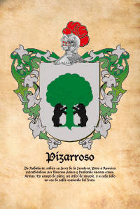 Escudo heráldico del apellido PIZARROSO