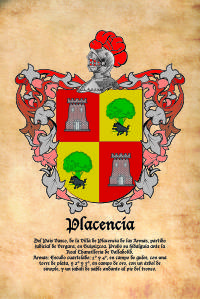 Escudo heráldico del apellido PLACENCIA