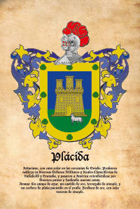 Escudo heráldico del apellido PLACIDA