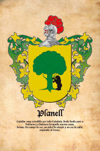 Escudo heráldico del apellido PLANELL