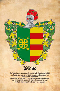 Escudo heráldico del apellido PLANO