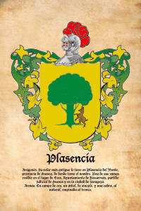 Escudo heráldico del apellido PLASENCIA