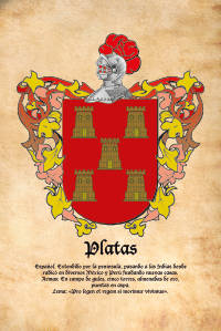 Escudo heráldico del apellido PLATAS