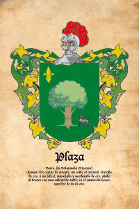 Escudo heráldico del apellido PLAZA