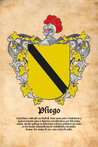 Escudo heráldico del apellido PLIEGO