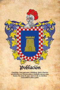 Escudo heráldico del apellido POBLACION