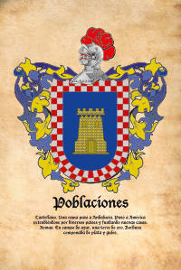 Escudo heráldico del apellido POBLACIONES