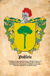 Escudo heráldico del apellido POBLETE
