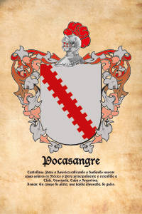 Escudo heráldico del apellido POCASANGRE