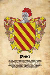 Escudo heráldico del apellido PONCE