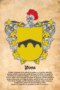 Escudo heráldico del apellido PONS