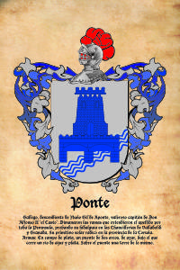 Escudo heráldico del apellido PONTE