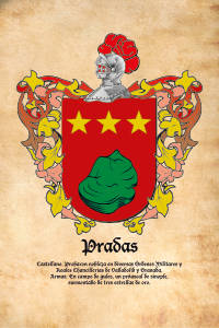 Escudo heráldico del apellido PRADAS