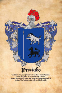 Escudo heráldico del apellido PRECIADO