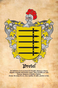 Escudo heráldico del apellido PRETEL
