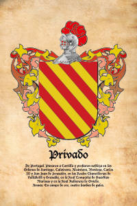 Escudo heráldico del apellido PRIVADO
