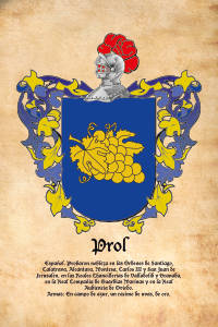 Escudo heráldico del apellido PROL