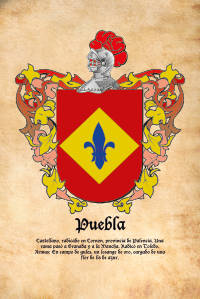 Escudo heráldico del apellido PUEBLA