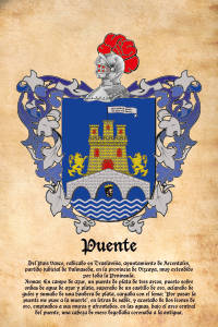 Escudo heráldico del apellido PUENTE