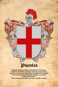 Escudo heráldico del apellido PUENTES