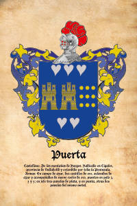 Escudo heráldico del apellido PUERTA