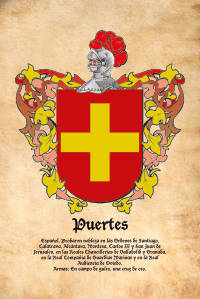 Escudo heráldico del apellido PUERTES