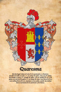 Escudo heráldico del apellido QUARESMA