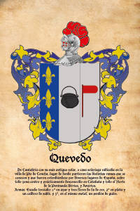 Escudo heráldico del apellido QUEVEDO