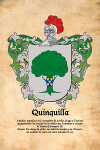 Escudo heráldico del apellido QUINQUILLA
