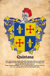 Escudo heráldico del apellido QUINTANA
