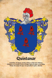 Escudo heráldico del apellido QUINTANAR