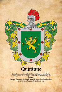 Escudo heráldico del apellido QUINTANO