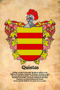 Escudo heráldico del apellido QUINTAS