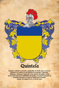 Escudo heráldico del apellido QUINTELA